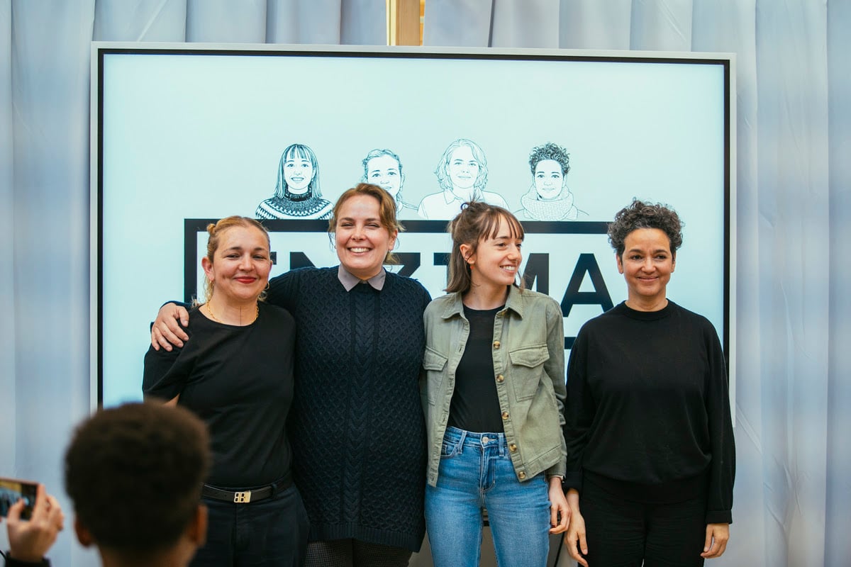 Residentes de la primera convocatoria de ENZIMA. De izq. a dcha.: Isabel Segura, Bárbara Amor, Giorgia Frutaz y Nydia Rangel. (Foto: Guzmán Infanzón).