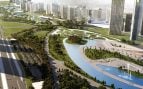 El Green River es un río artificial de 35 km que cruza el desierto para refrescar la nueva capital egipcia. Este cauce aprovecha las aguas residuales tratadas para regar un ecosistema de parques que sirve de pulmón a la ciudad. (Foto: Urban Development Consortium)