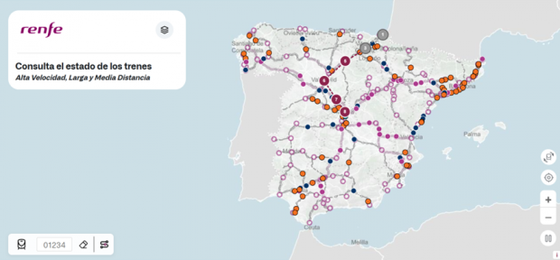 Mapa Renfe web