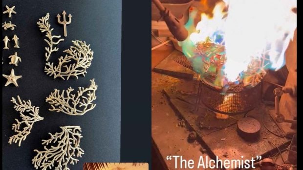 El proceso de creaci&oacute;n de las joyas que luci&oacute; Mar&iacute;a Lamela en la primera gala de Supervivientes 2026 (Instagram: @alvarolarrosafurest)