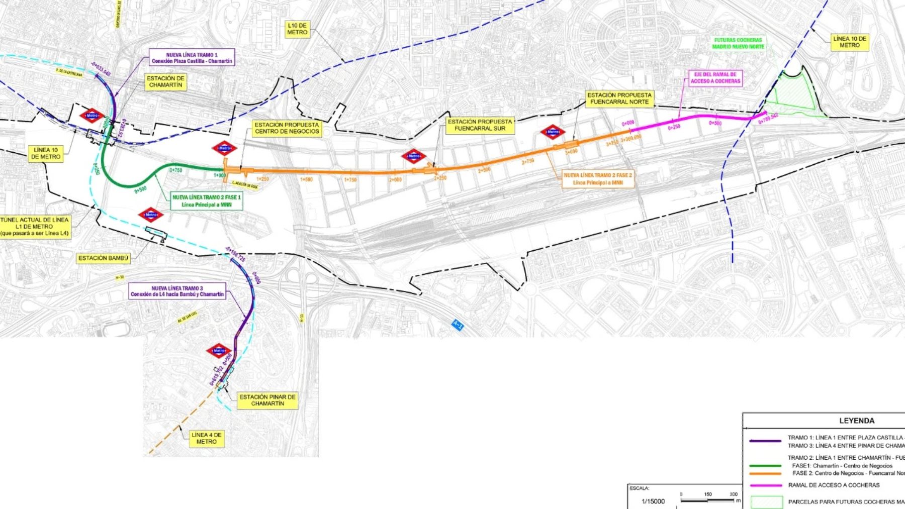 Ayuso somete a información pública las 5 alternativas para la ampliación de Metro en Madrid Nuevo Norte