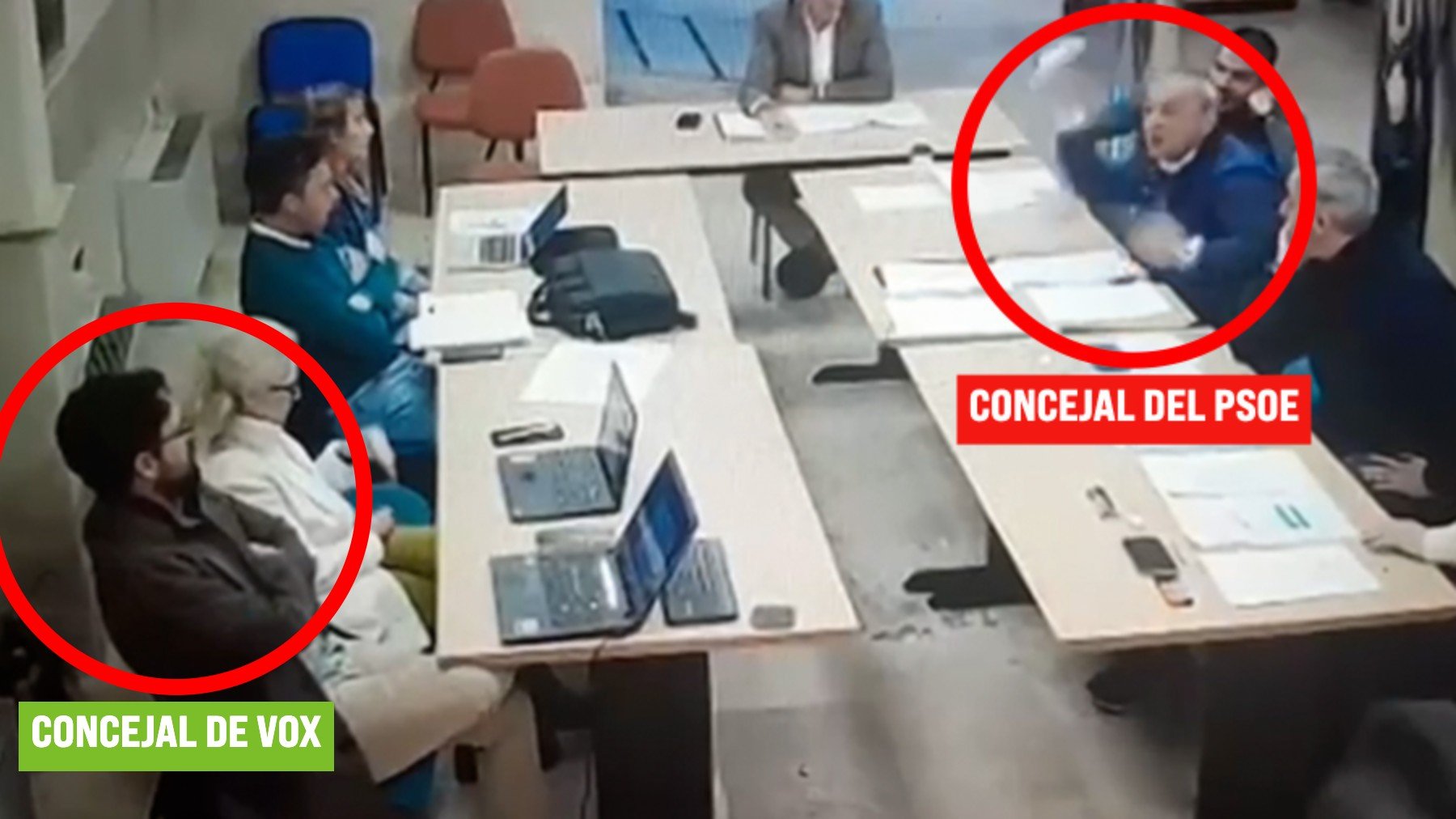 Un concejal del PSOE arroja una taza de café a otro de Vox en un debate en Aranjuez: ¡So fascista!