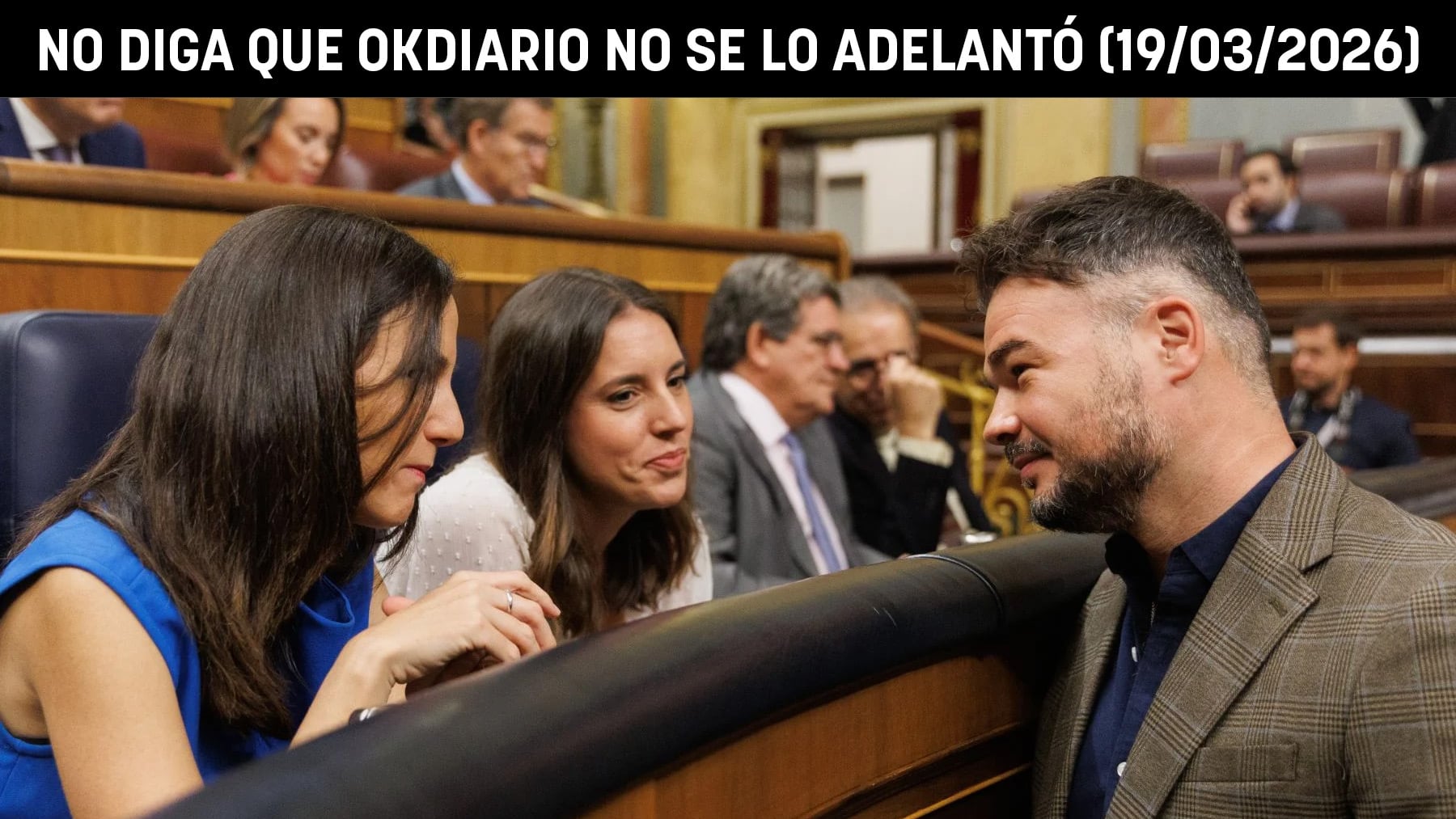 Rufián y Podemos negocian una plataforma con Irene Montero de nº 1 en Madrid y el de ERC de nº 1 en Barcelona