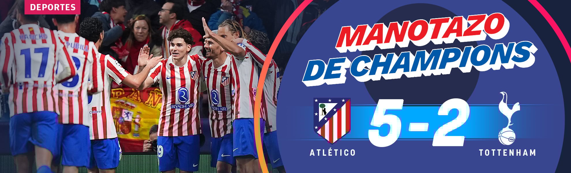El Atlético le da al Tottenham un manotazo de Champions