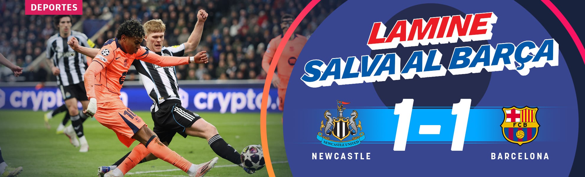 Lamine salva al Barça en Newcastle