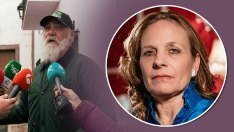 La desaparecida Francisca Cadenas y uno de los dos hermanos investigados. Imagen: Canal Extremadura.