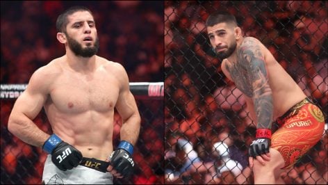 Montaje con imágenes de Makhachev y Topuria. (Getty)