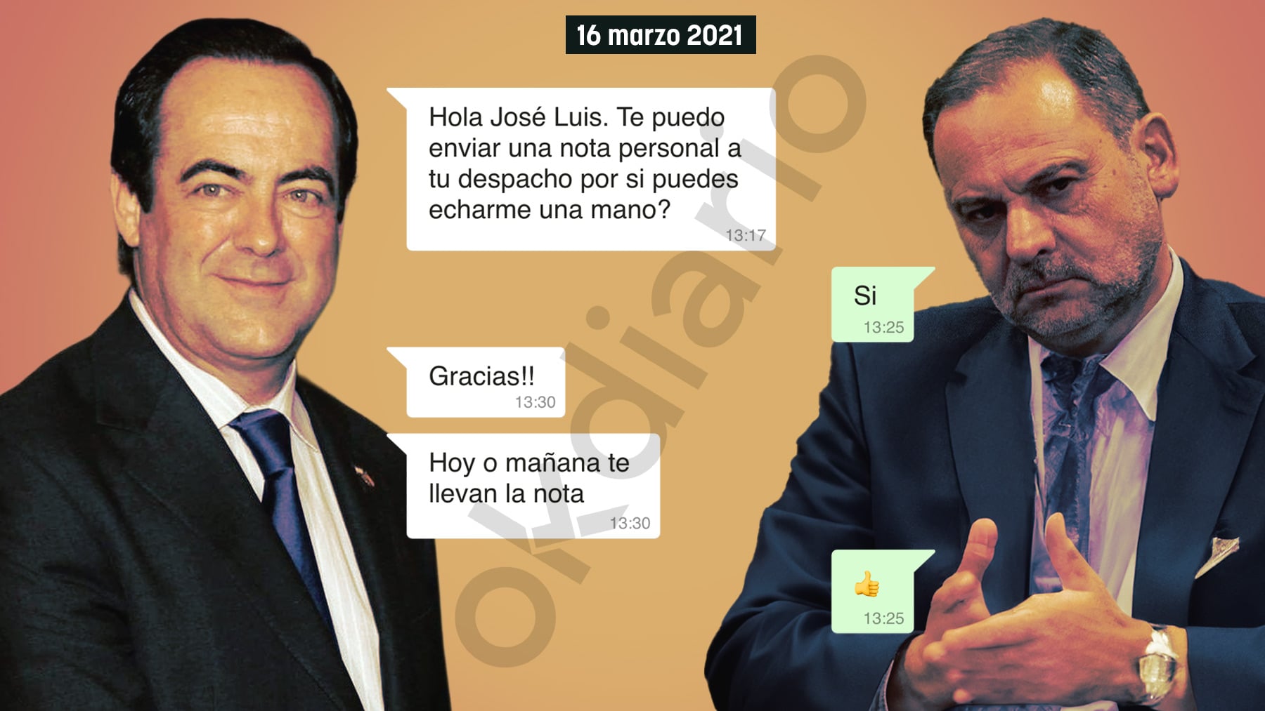 Bono pidió a Ábalos enviarle una nota personal a su despacho para que le echara una mano