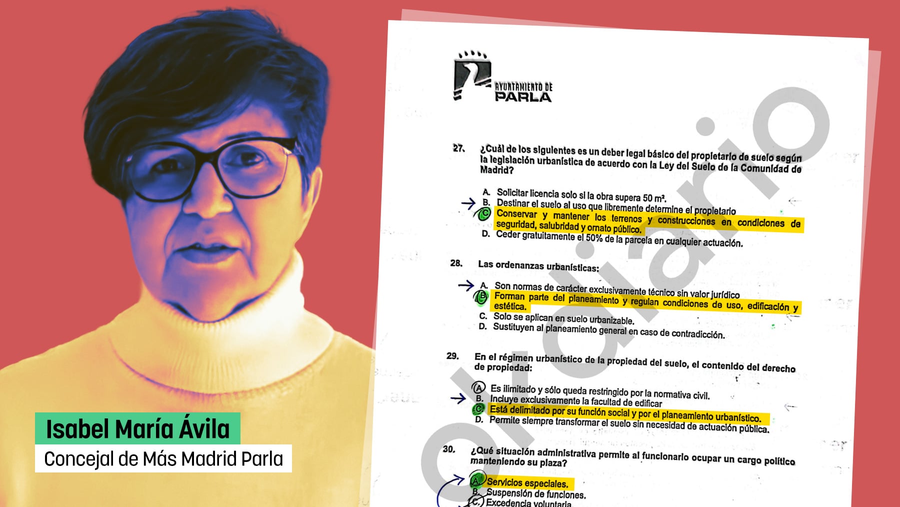 La concejal de Educación de Parla se presentó a las oposiciones amañadas por su propio equipo de gobierno