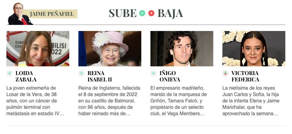 Sube & Baja, por Jaime Peñafiel: semana del 7 al 13 de marzo