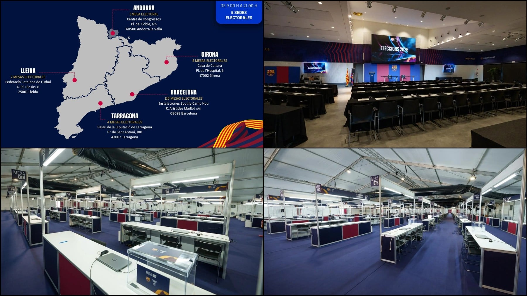 El Barça se engalana para las elecciones a presidente: cinco sedes, 122 mesas y más de 100.000 votantes