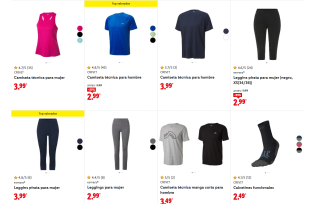 La colecci&oacute;n deportiva de Lidl