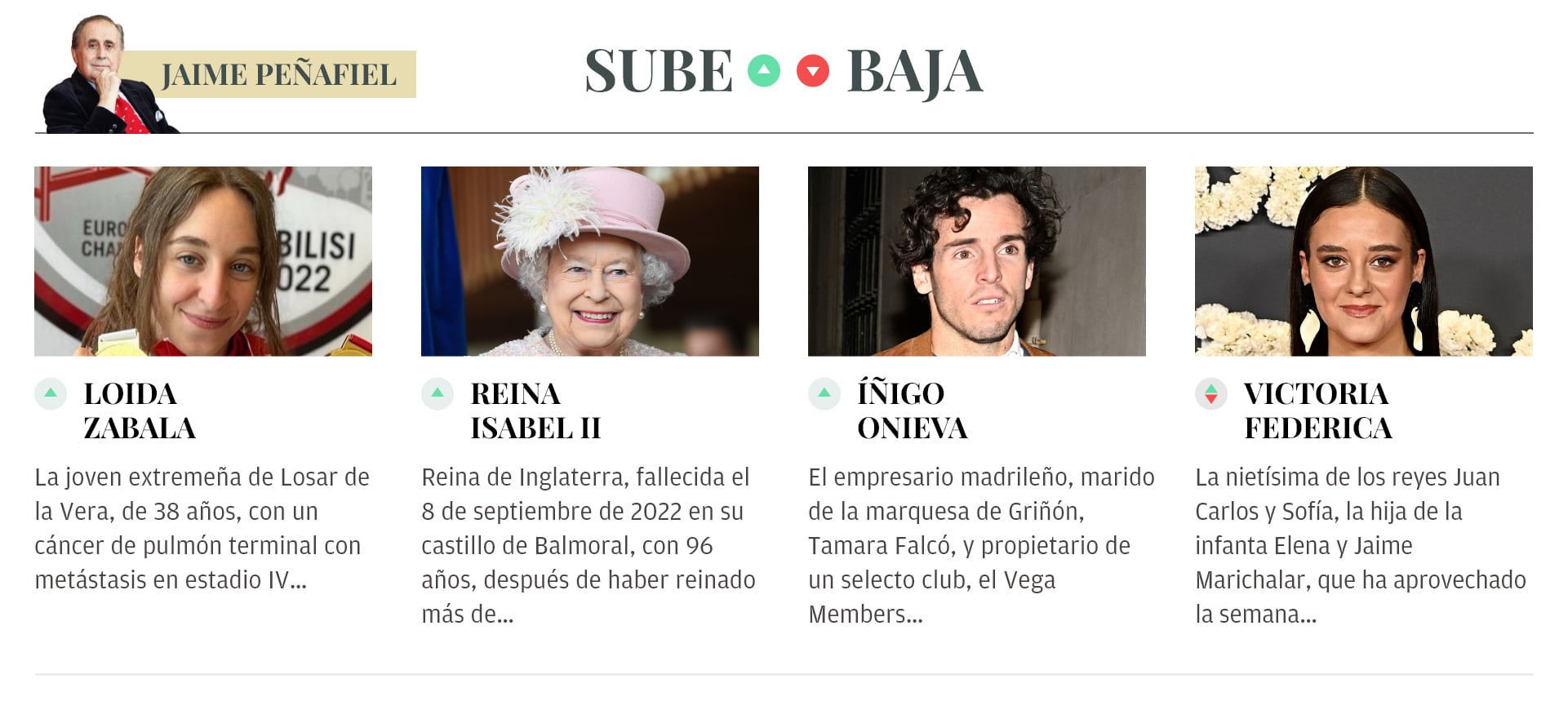 Sube & Baja, por Jaime Peñafiel: semana del 7 al 13 de marzo