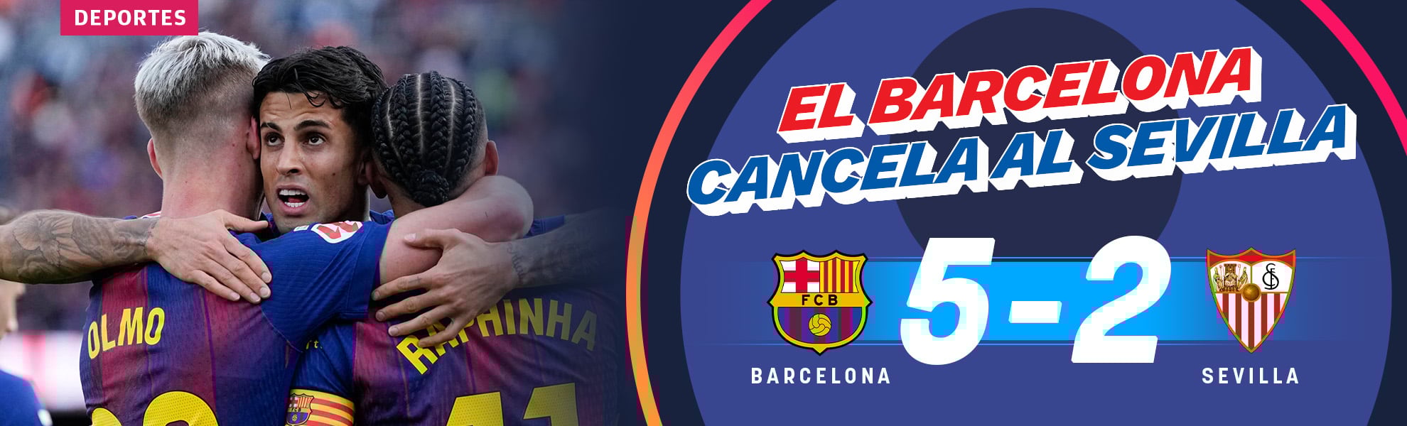 El Barcelona cancela al Sevilla con una manita