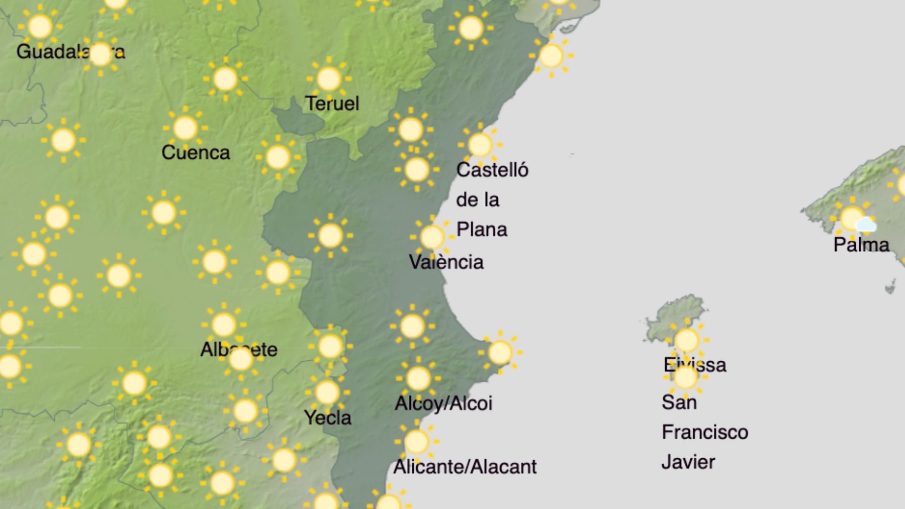 Las temperaturas siguen al alza en la Comunidad Valenciana: así será el tiempo en las Fallas de Valencia