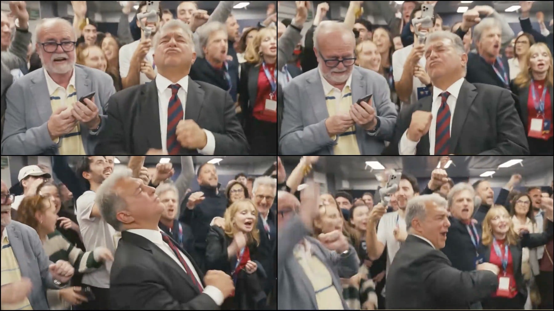 Como si fuera El lobo de Wall Street: así bailó Laporta cuando supo que ganaba las elecciones según TV3