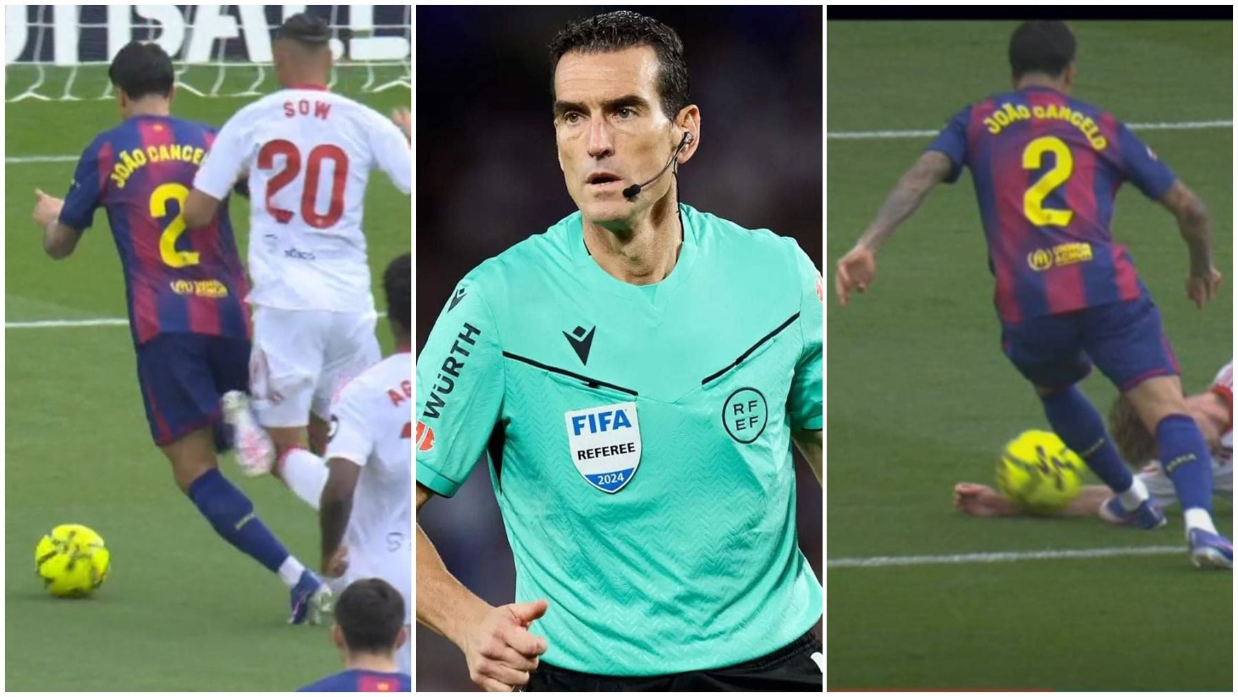 Los dos penaltis señalados a favor del Barcelona por Martínez Munuera.