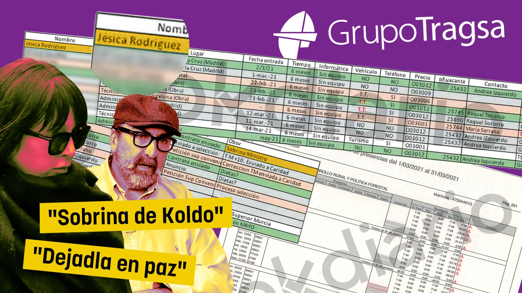 Un nuevo informe de Tragsa admite que Jésica no fichó nunca: Dejadla en paz, es la sobrina de Koldo