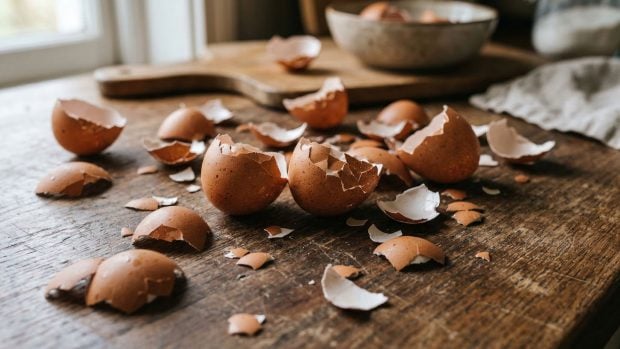 C&aacute;scaras de huevo. Foto generada por IA