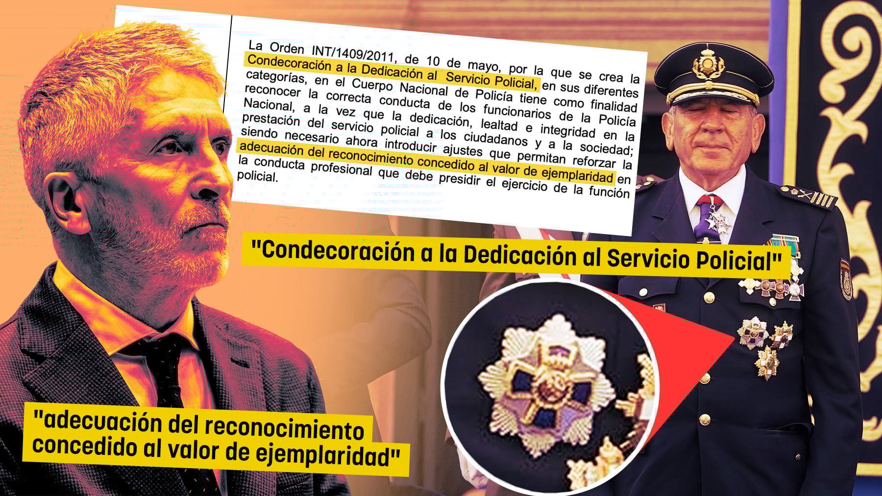 Marlaska cambia la normativa de las medallas para exigir también ejemplaridad tras la denuncia contra el DAO