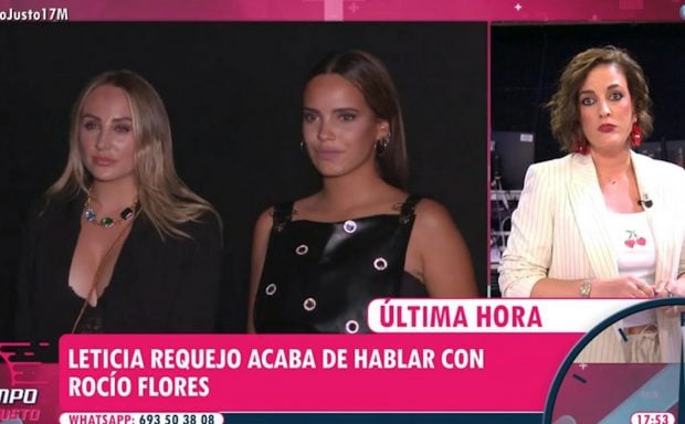 La periodista Leticia Requejo dando la noticia. (Foto: Telecinco)