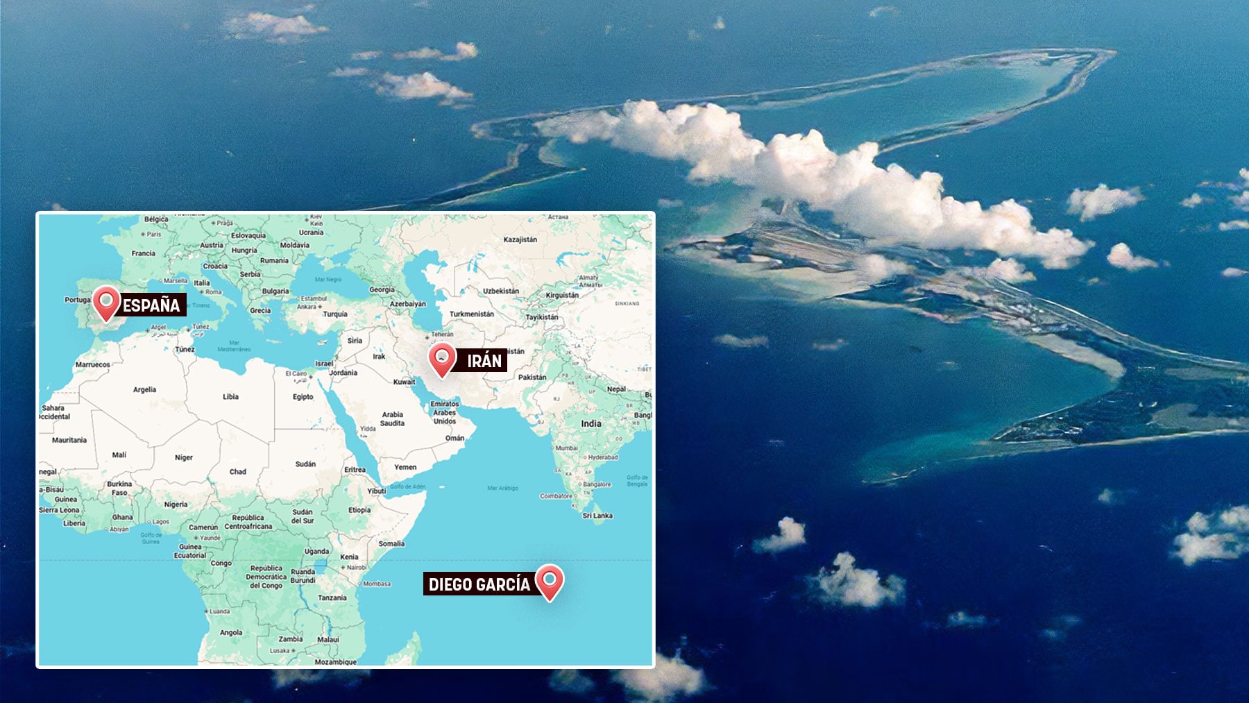 Irán demuestra que sus misiles pueden llegar hasta España: ataca una isla británica del Índico a 3.800 km
