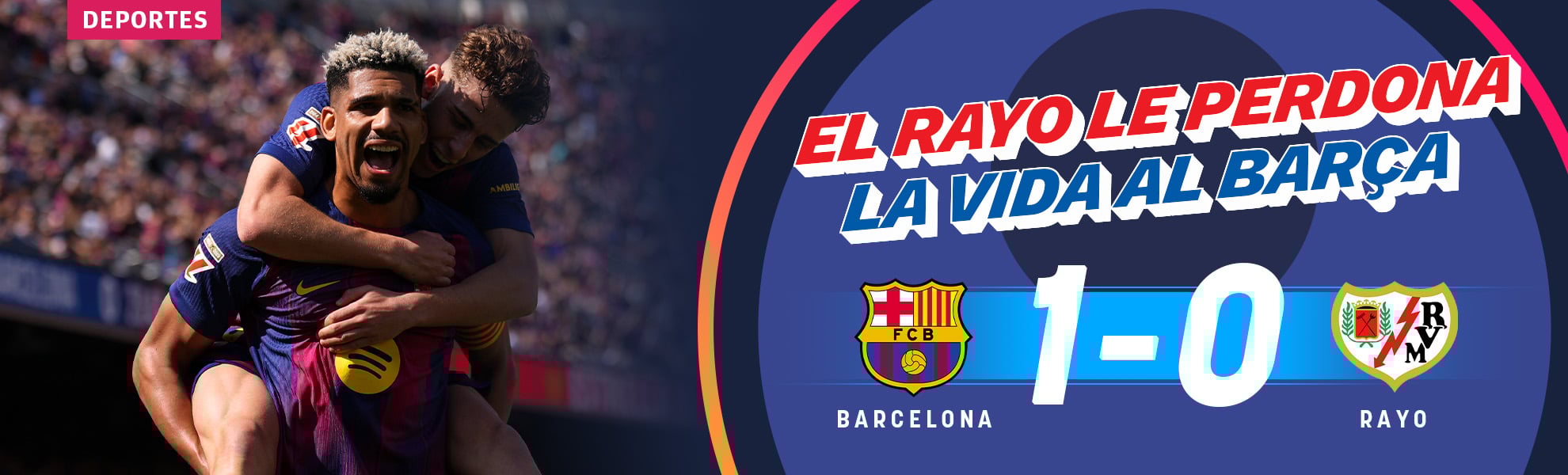 El Rayo Vallecano le perdona la vida a un Barcelona que presiona al Madrid por la Liga