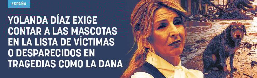 Yolanda Díaz exige contar a las mascotas en la lista de víctimas o desparecidos en tragedias como la DANA