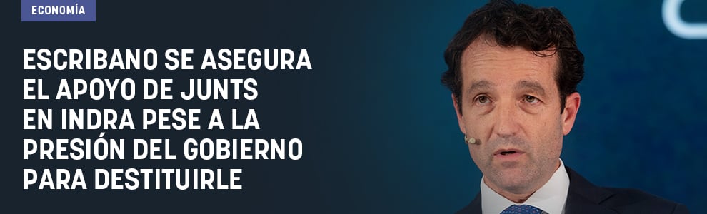 Escribano se asegura el apoyo de Junts en Indra pese a la presión del Gobierno para destituirle