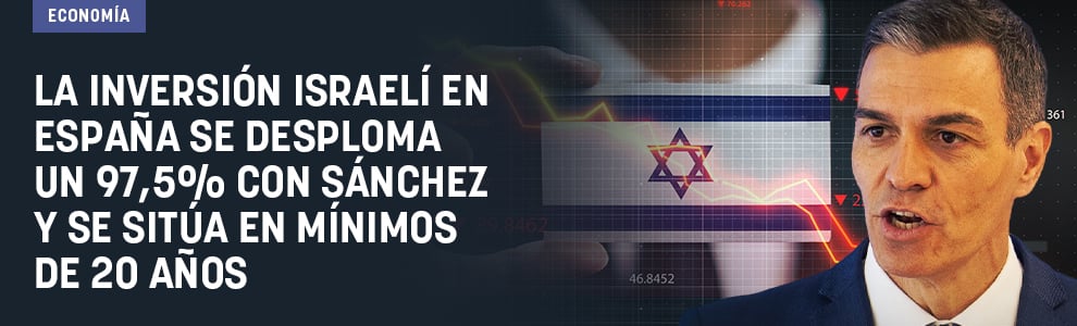 La inversión israelí en España se desploma un 97,5% con Sánchez y se sitúa en mínimos de 20 años