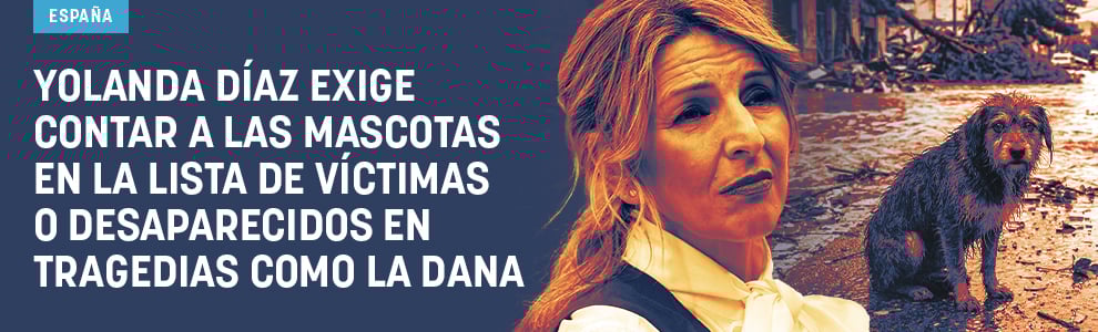 Yolanda Díaz exige contar a las mascotas en la lista de víctimas o desaparecidos en tragedias como la DANA