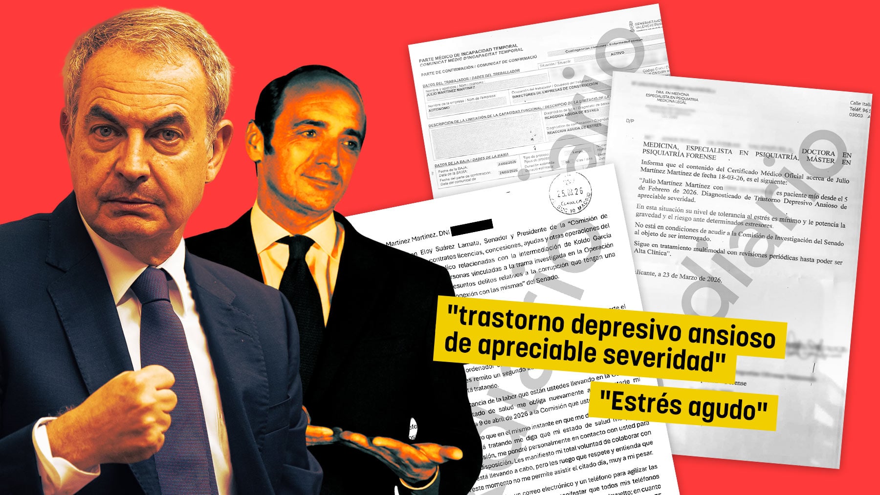 Los partes médicos que impiden al pagador de Zapatero en el