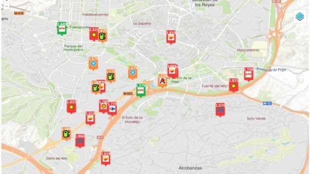 precio gasolina Madrid 25 marzo