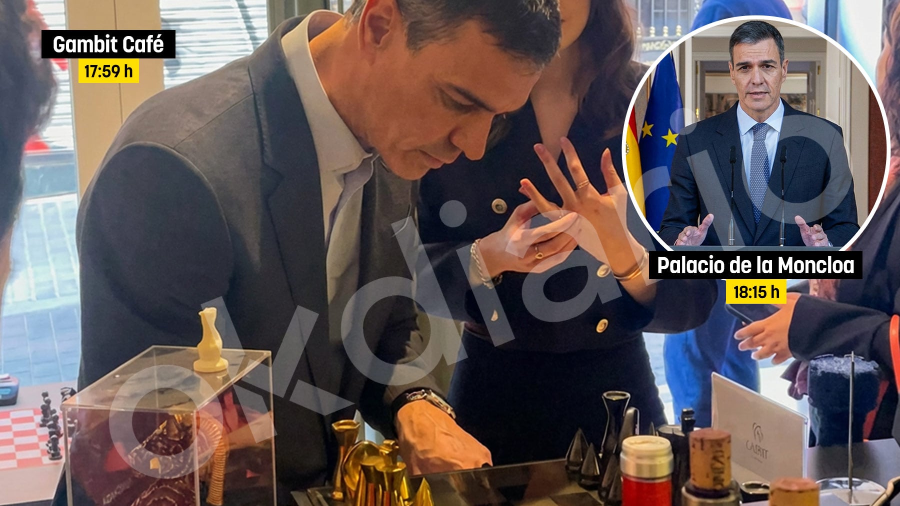 Sánchez retrasó su comparecencia para anunciar los cambios en su Gobierno porque estaba jugando al ajedrez en un bar de Malasaña