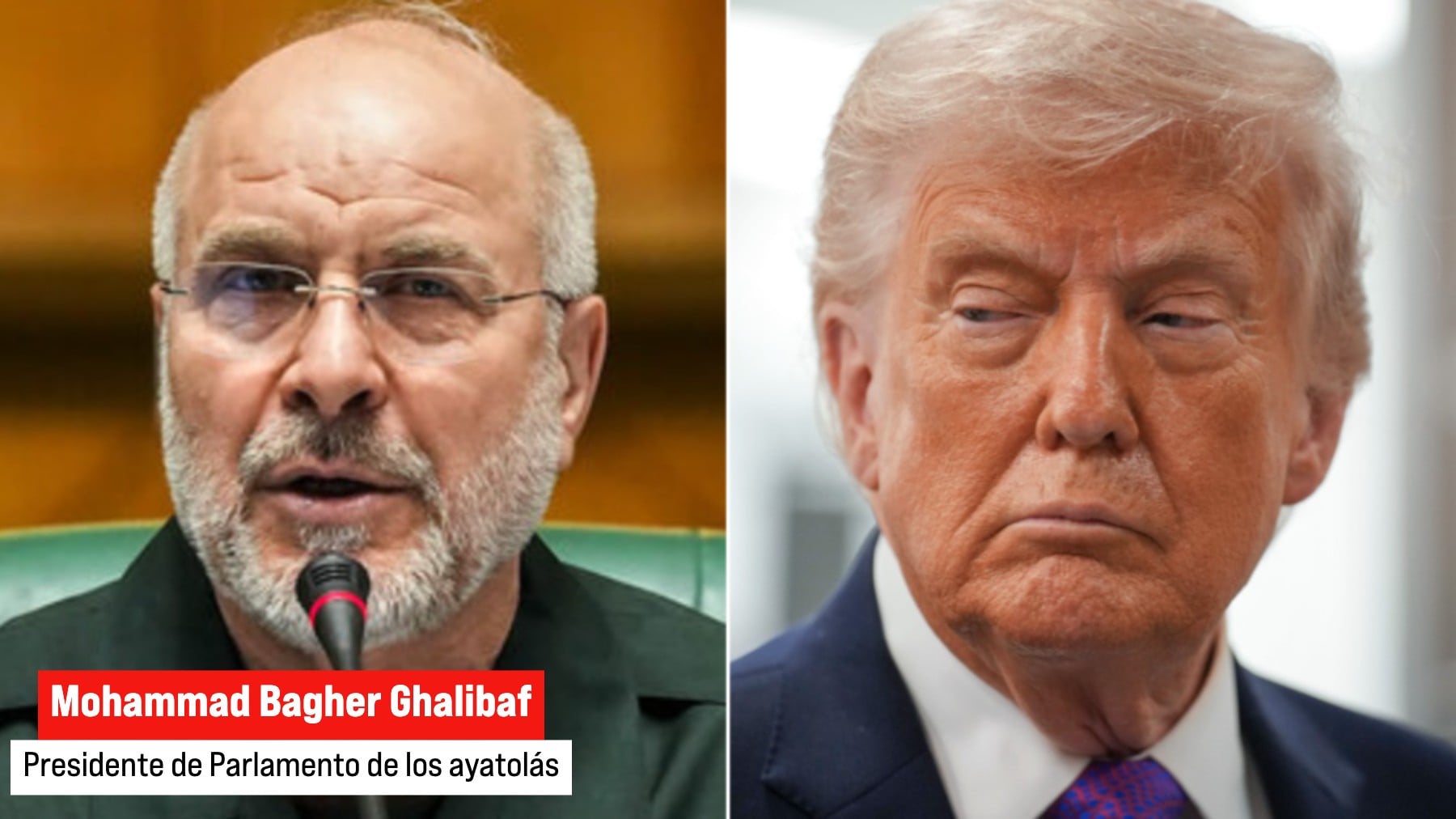 Trump afirma que Estados Unidos está negociando con el presidente del Parlamento iraní