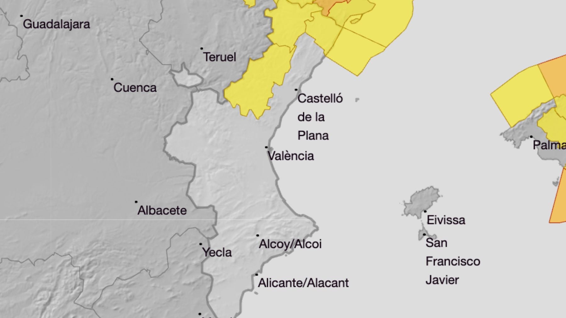 Alerta amarilla en la Comunidad Valenciana: la AEMET activa un aviso por rachas muy fuertes de viento