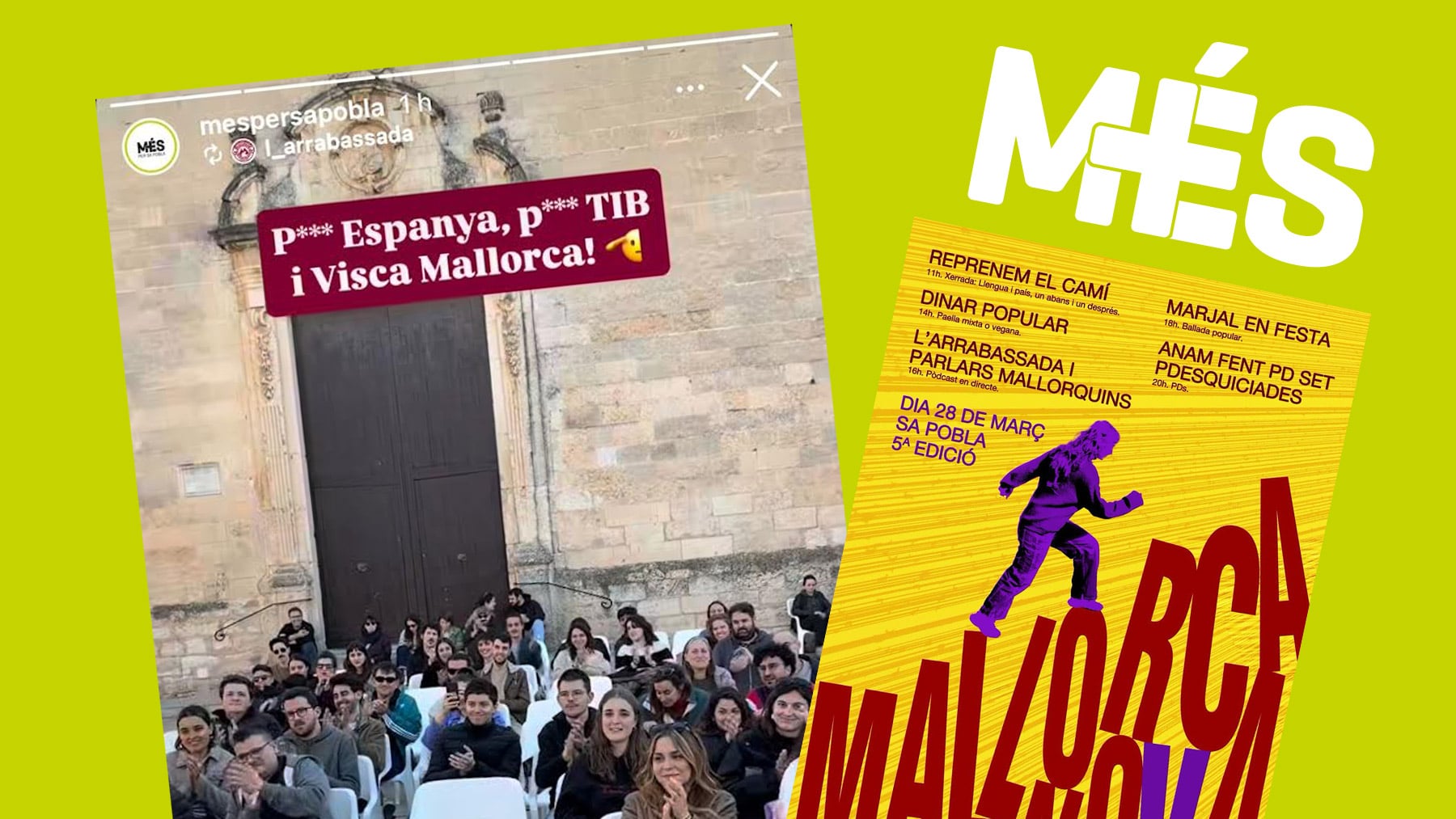 Los separatistas de Més, desatados en sus redes sociales: ¡Visca Mallorca y Puta España!