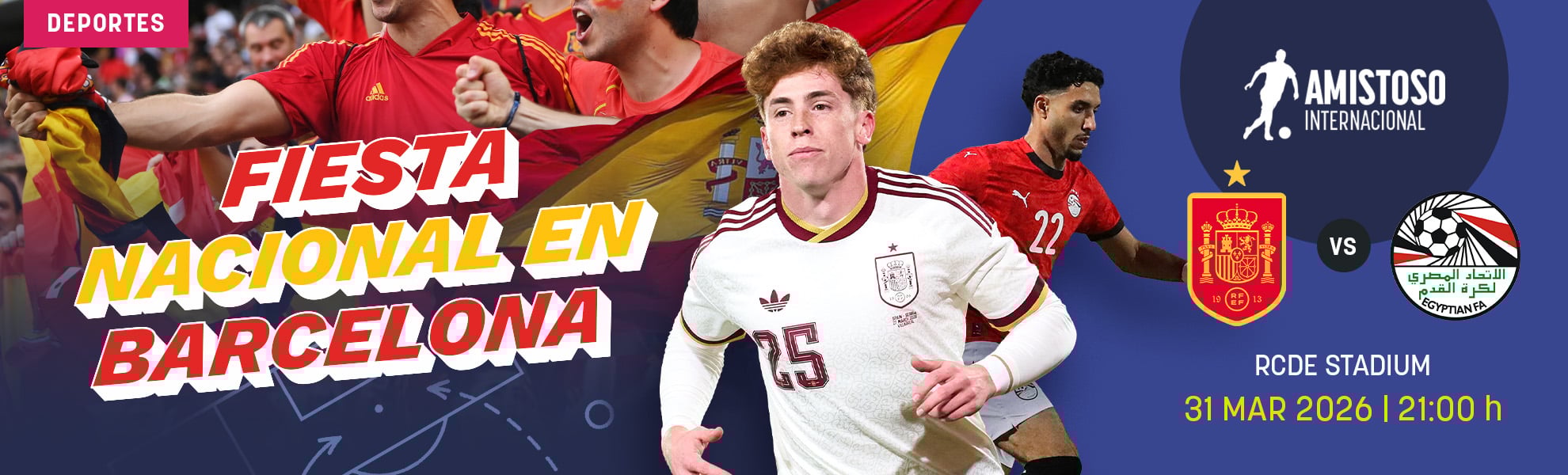 España - Egipto: fiesta nacional en Barcelona
