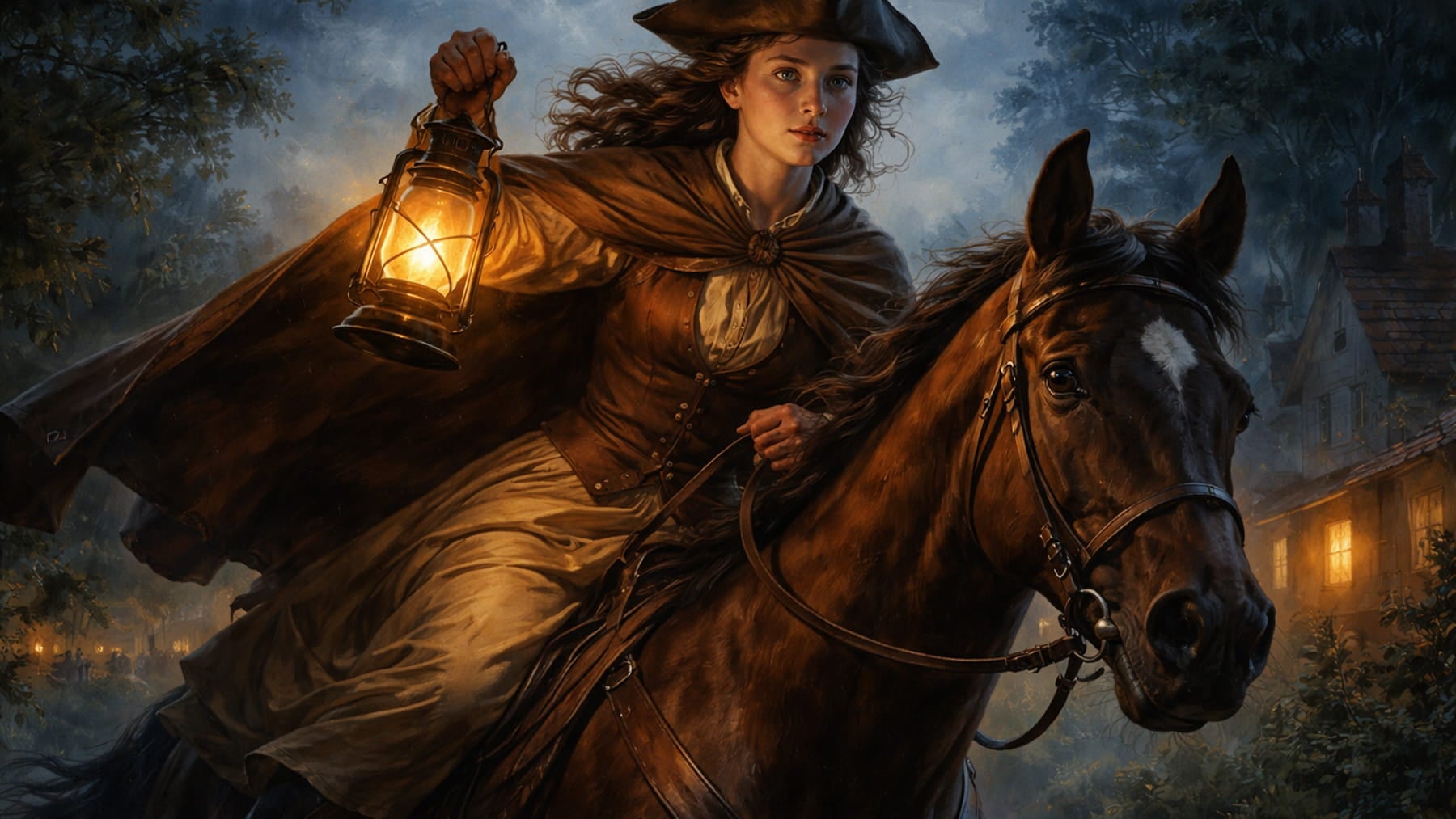Imagen ilustrativa de Sybil Ludington, la joven de 16 años que fue clave en la lucha por la independencia de EEUU (foto generada con IA)