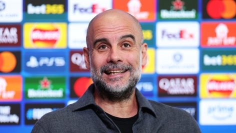 Pep Guardiola, durante una rueda de prensa. (Getty)