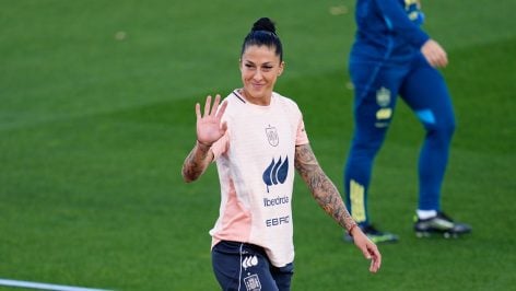 Jenni Hermoso, en un entrenamiento de España. (EP)