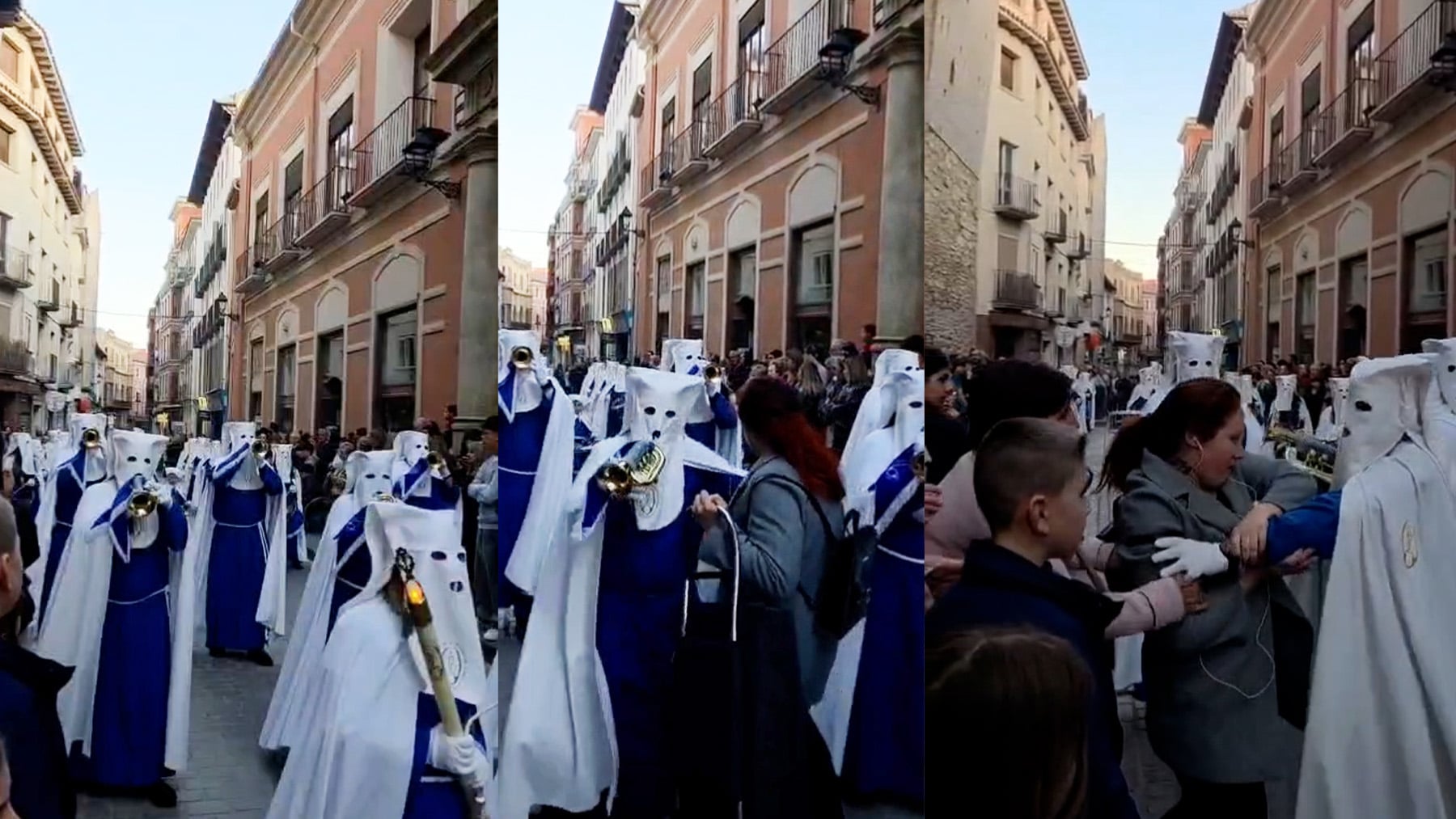 Altercado en plena procesión de Semana Santa en Calatayud por una espontánea con un carro de la compra