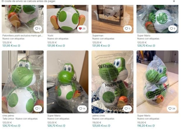 Imagen del palomitero de Yoshi, de la película Super Mario Galaxy, a la venta en Vinted.