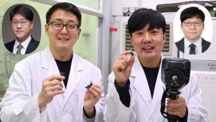 De izquierda a derecha, el profesor Yong Seok Kim (Universidad de Sejong), el Dr. Dong-Gyun Kim (KRICT), el Dr. Jae Hyuk Hwang (investigador postdoctoral) y el profesor Jeong Jae Wie (Universidad de Hanyang). Crédito Instituto de Investigación de Tecnología Química de Corea (KRICT)