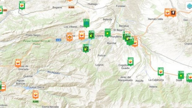 precio gasolina 9 abril Andaluc&iacute;a