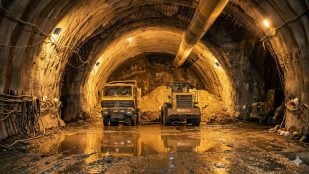 Representación de los túneles en Yunnan, China.