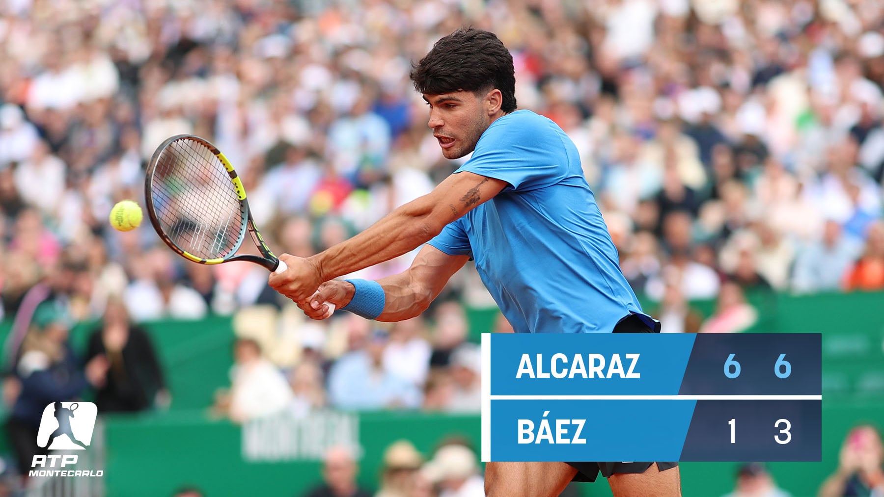 Alcaraz no tiene piedad con Baéz y se planta en octavos de Montecarlo