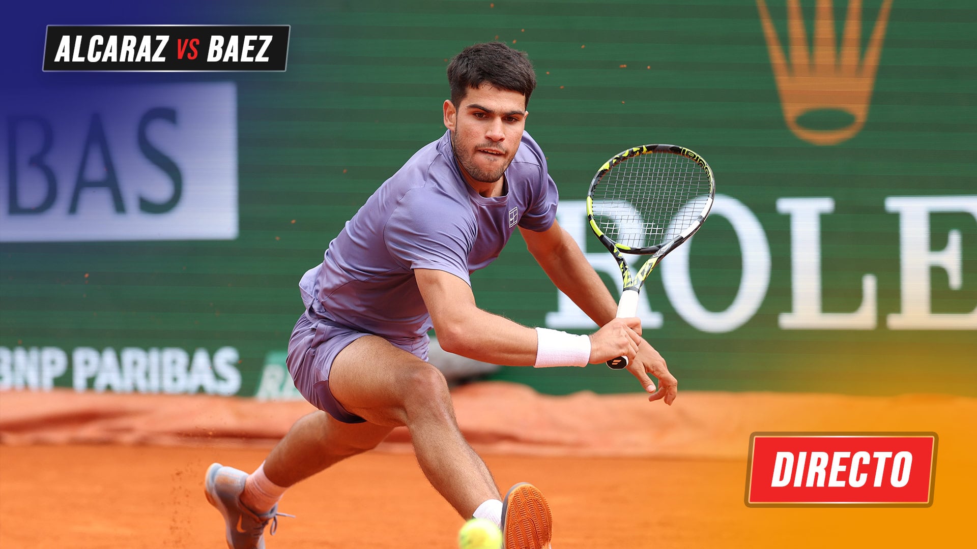 Carlos Alcaraz - Sebastián Báez en directo | Sigue online en vivo el partido del Masters 1000 de Montecarlo hoy