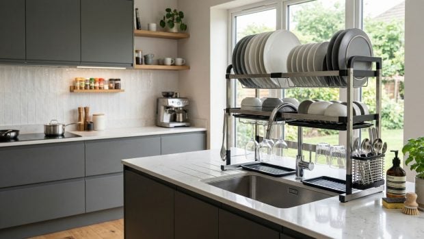 Escurridor vertical. Imagen generada con IA.