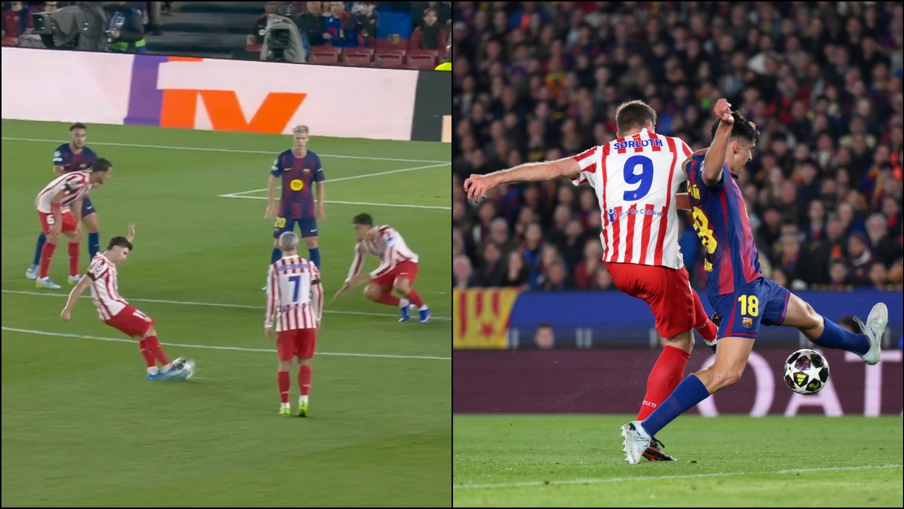 Julián Álvarez ya marca golazos en el Camp Nou y Sörloth se lo pone más difícil al Barcelona